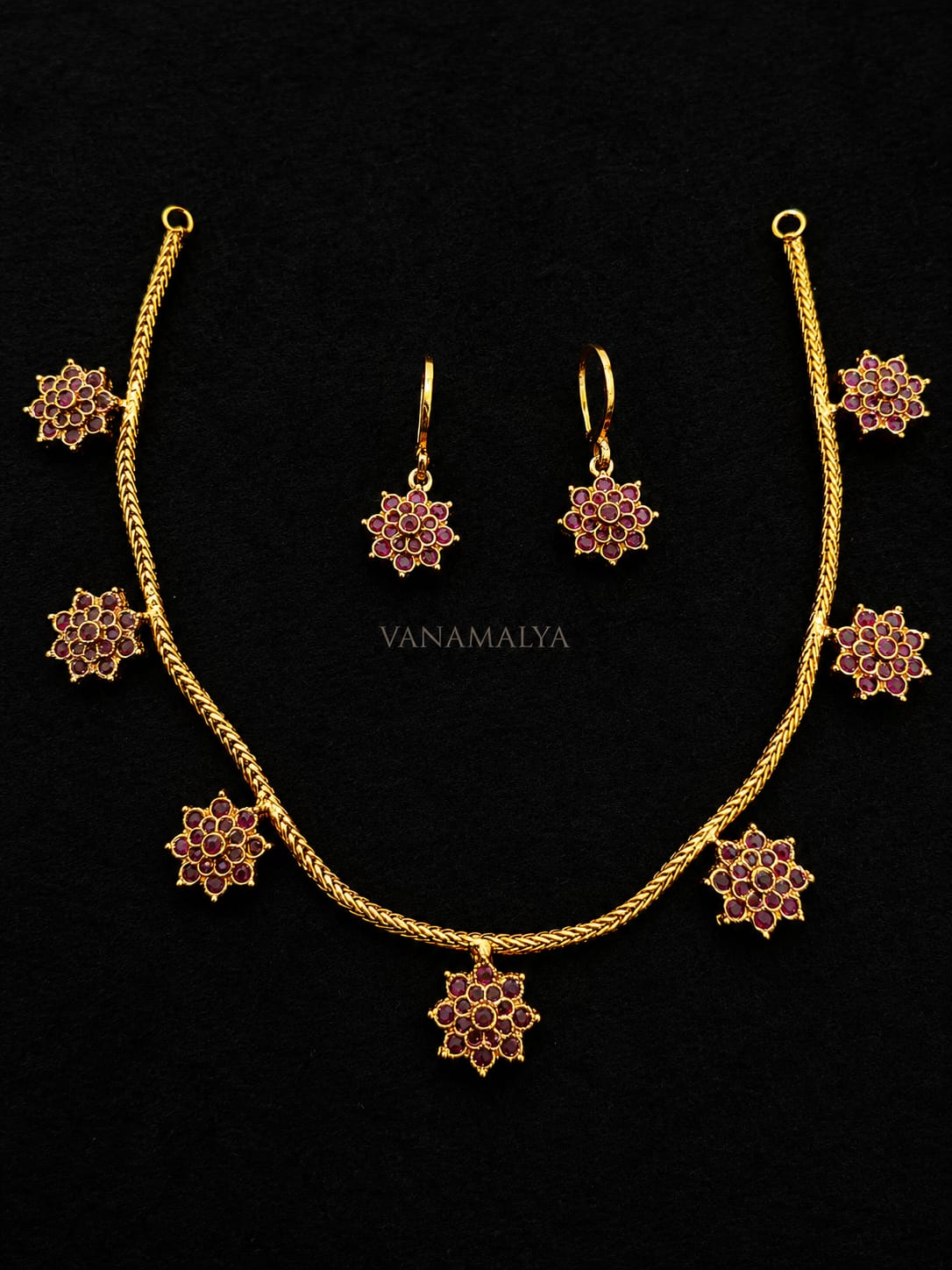 Manjari Necklace — gold-toned imitation jewellery by Vanamalya