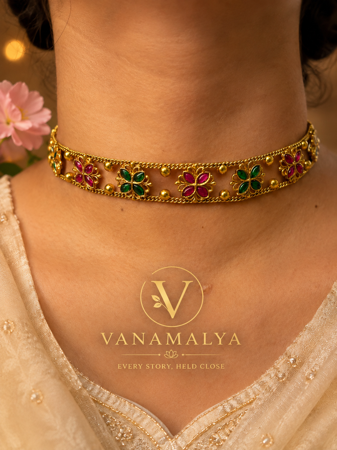 Chaitra Choker — gold-toned imitation jewellery by Vanamalya
