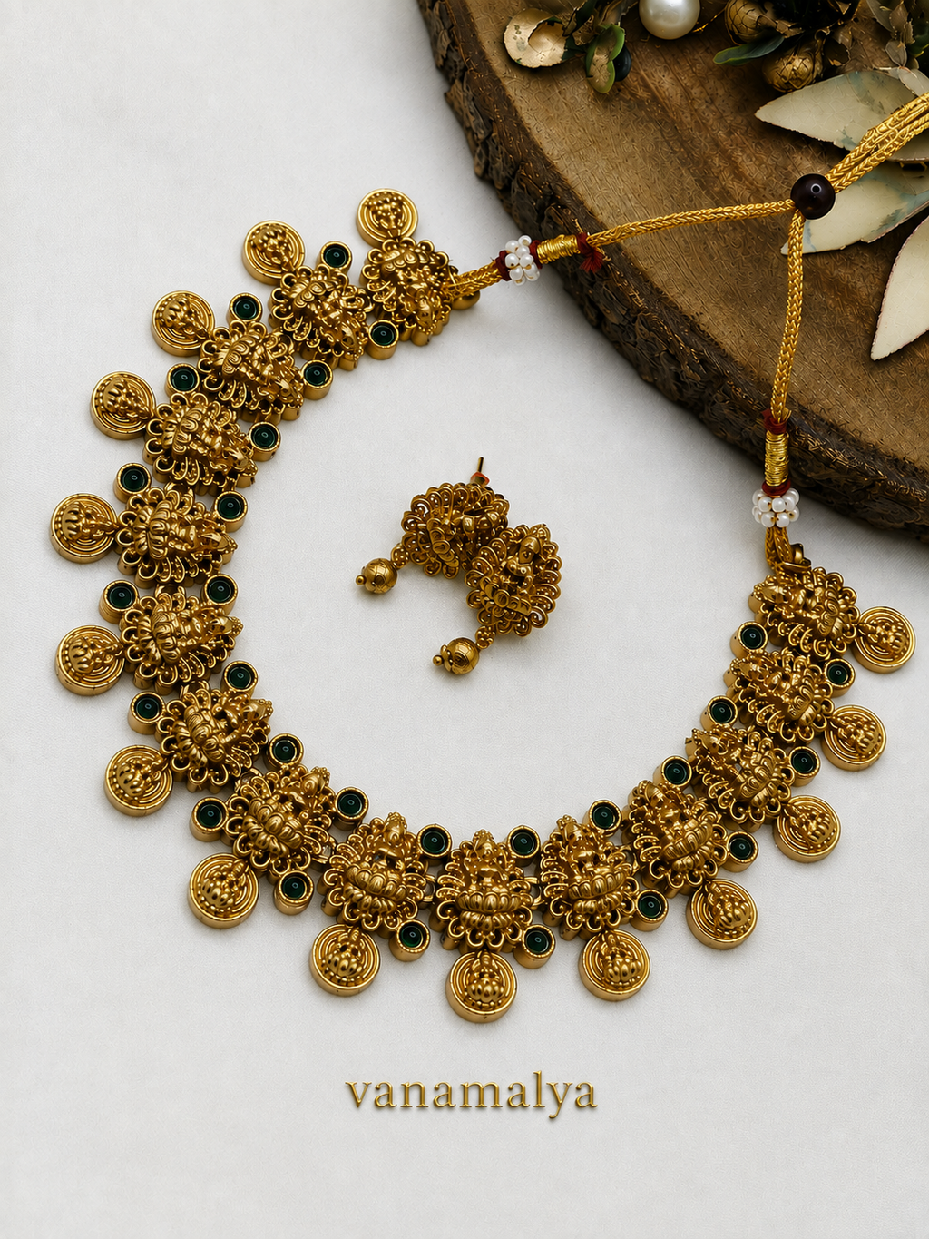 Lakshmi Coin Temple Necklace — view 2