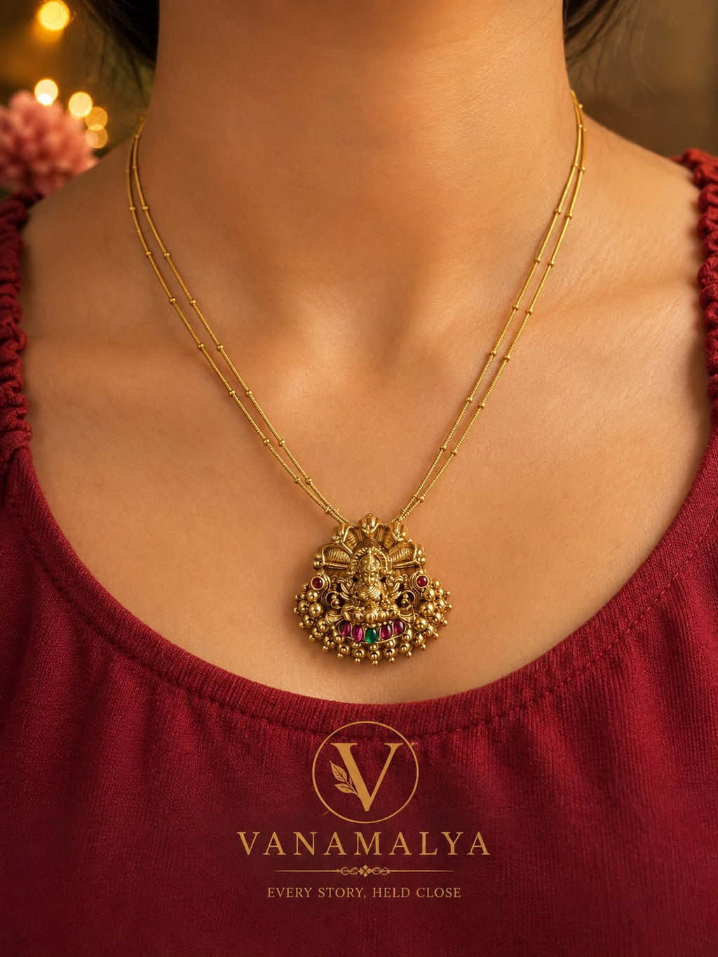 Varamahalakshmi Necklace — gold-toned imitation jewellery by Vanamalya