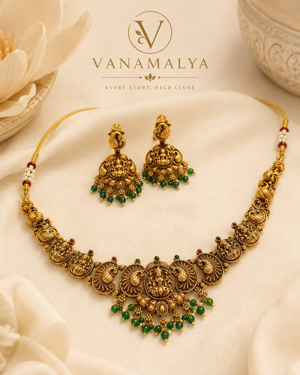 Aishwarya Temple Necklace Set — view 2