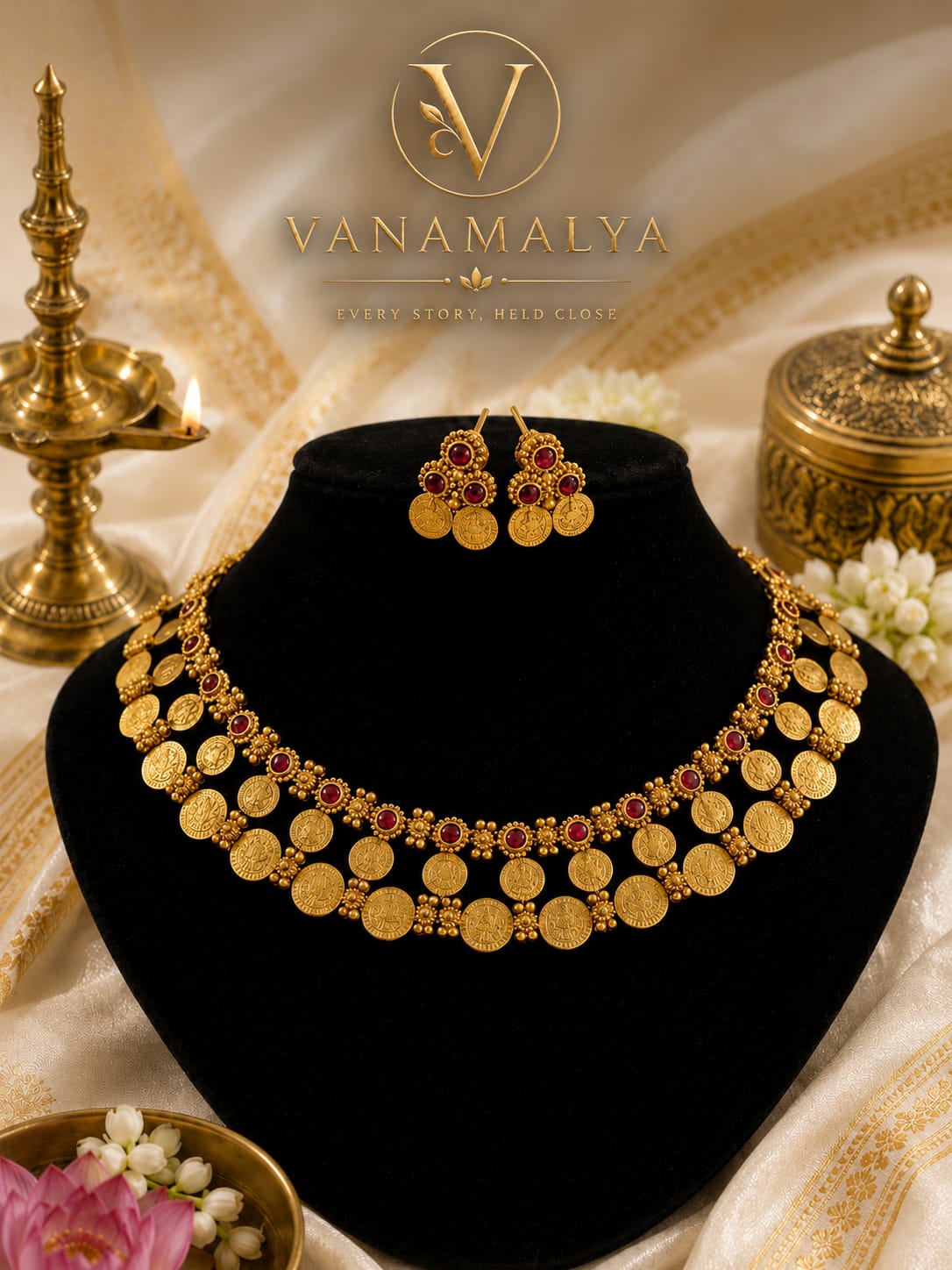 Kasavu Coin Necklace Set — view 3