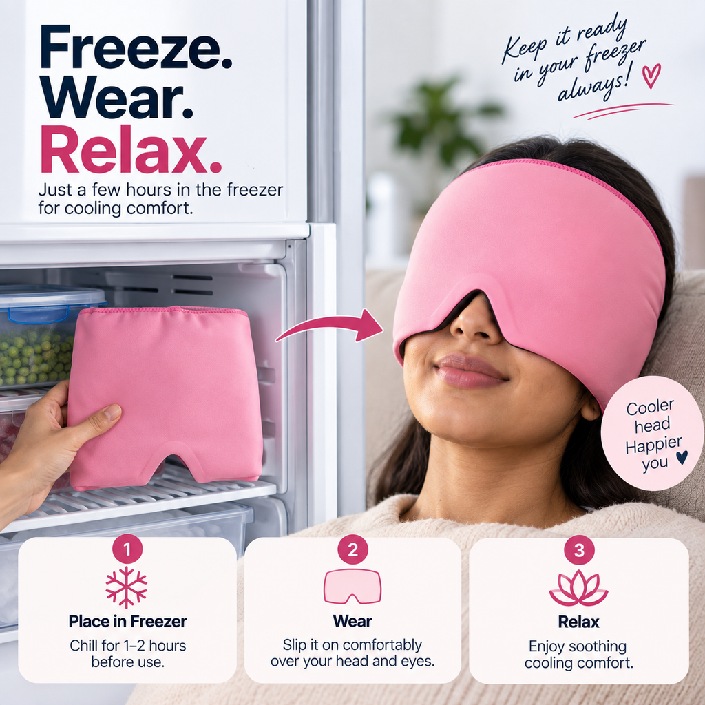 Migraine Relief Cap – Reusable Cold Therapy Head Wrap