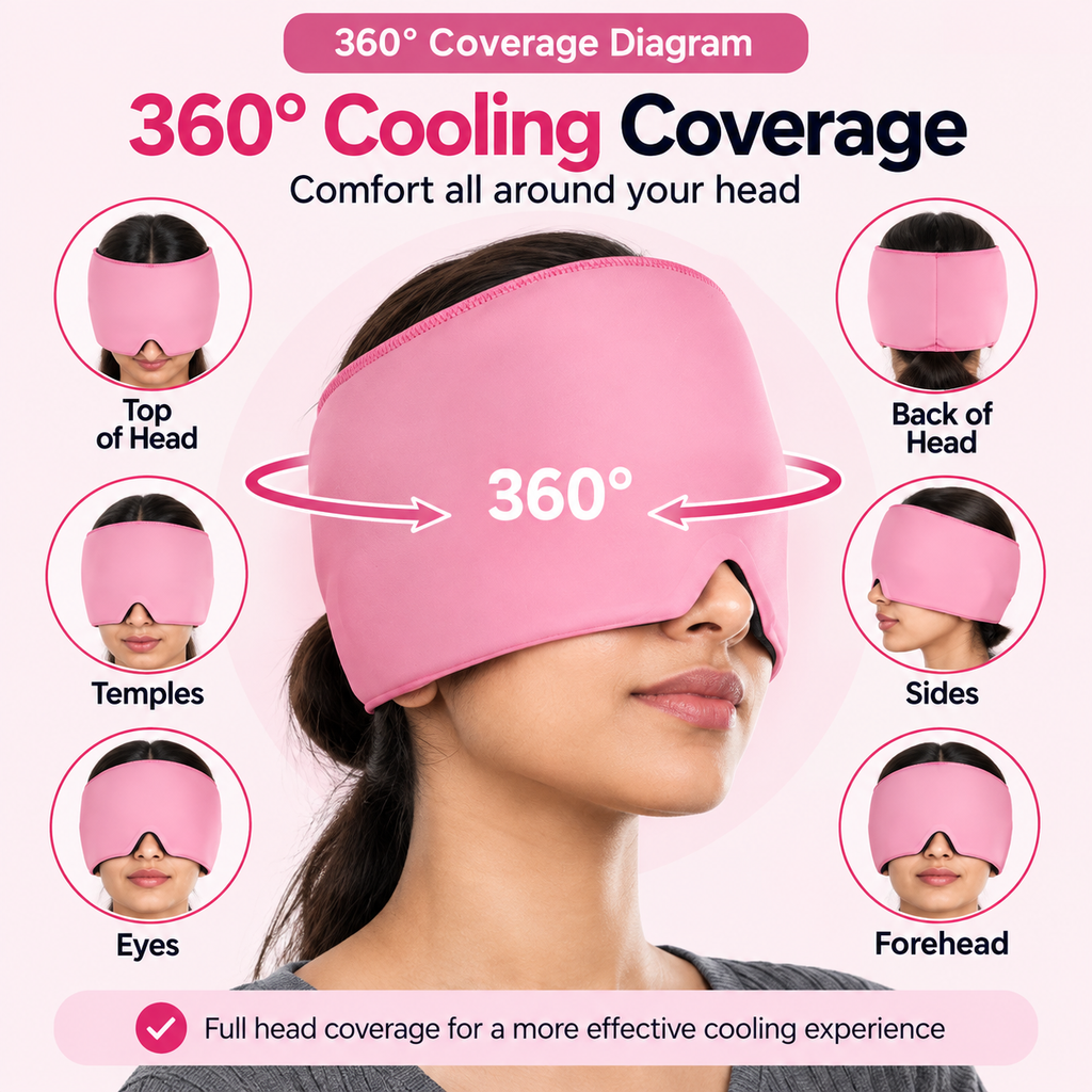 Migraine Relief Cap – Reusable Cold Therapy Head Wrap