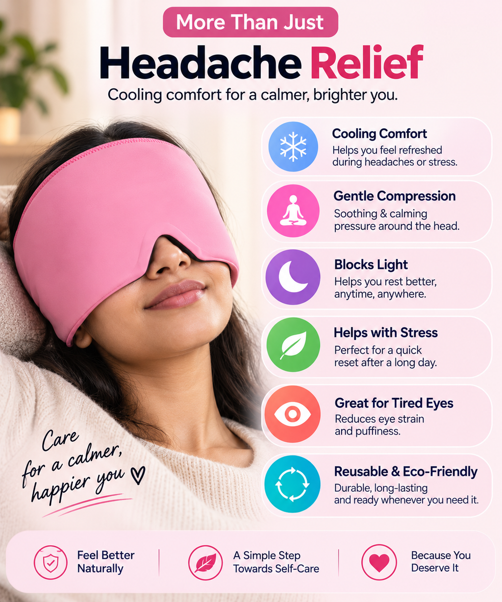 Migraine Relief Cap – Reusable Cold Therapy Head Wrap