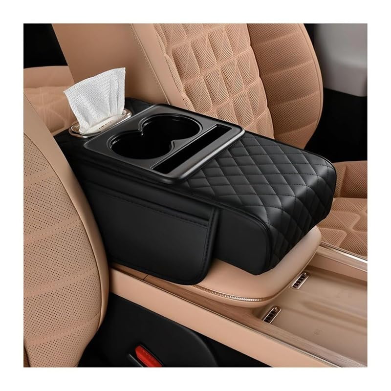 5-in-1 Universal Car Armrest Cushion & Center Console Organizer with Cup Holders**