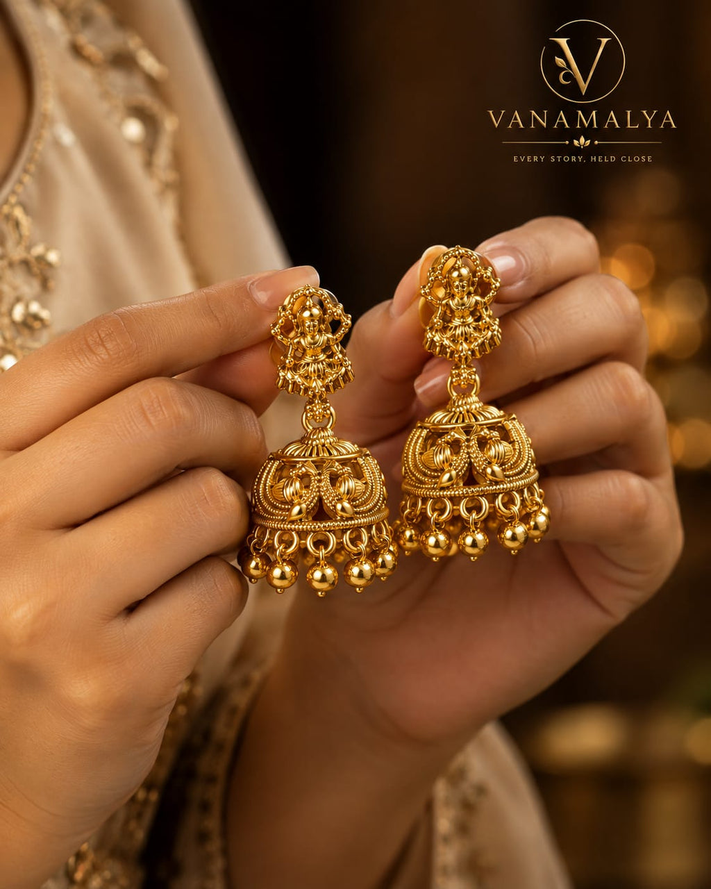 Divine Heritage Temple Jhumka Earrings