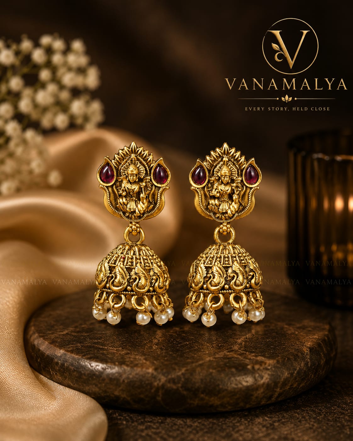 Devi Vaibhavam Antique Temple Jhumka Earrings