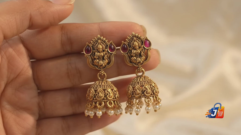 Devi Vaibhavam Antique Temple Jhumka Earrings
