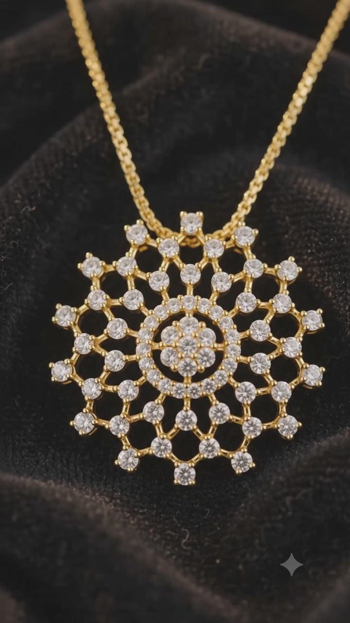 Royal Floral Crystal Necklace & Earring Set